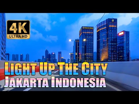 Jakarta 4K - Light Up The City - Driving Downtown - Tanah abang Casablanka - 2021