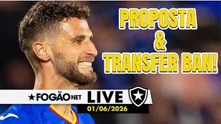 FOGÃONET LIVE: BOTAFOGO FAZ PROPOSTA POR ZAGUEIRO PORTUGUÊS | CLUBE RECEBE NOVO TRANSFER BAN