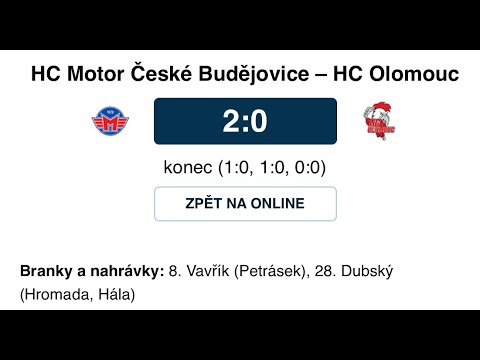 PlayOut-3.kolo HC Motor České Budejovice - HC Olomouc