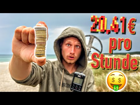 Wie viel GELD verdiene ich in EINER STUNDE mit dem Metalldetektor?! 💰 (Schatzsuche am Strand)