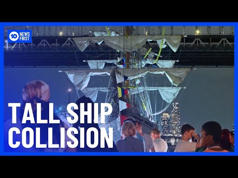 Mexican Navy Tall Ship Crashes into Brooklyn Bridge, Killing Two and Injuring Dozens | 10 News First