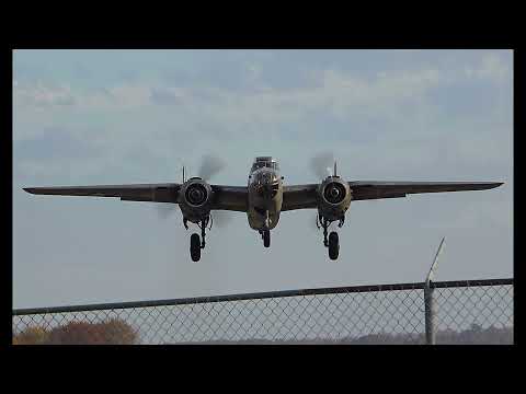 Tri-State Warbird Museum B-25J "Yankee Doodle" Head-On Takeoff