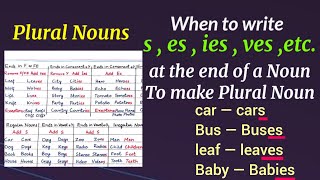 How to make plurals | irregular nouns |plural nouns