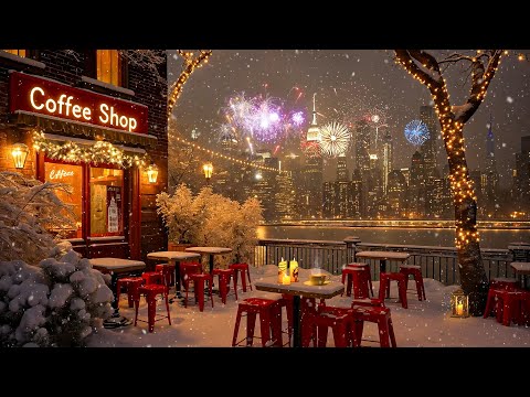 New York New Year’s Eve Night Ambience ☕🎆 Relaxing Jazz at a Cozy Coffee Shop for a Good New Year