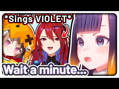 Ina's reaction to Elizabeth singing VIOLET in her debut and describes Gigi in ONE word 【Hololive EN】