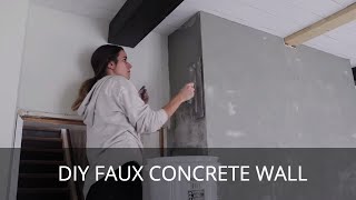 DIY Faux Concrete Wall | Cement Fireplace Surround
