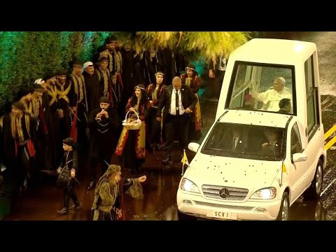 Pope Leo XIV welcomed with dabke dances at Lebanon presidential palace | AFP