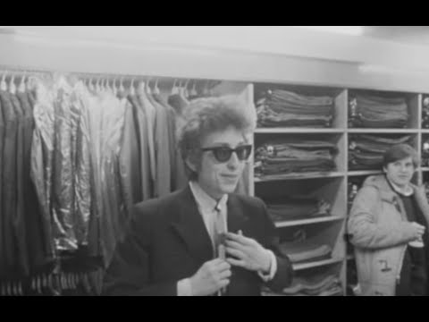 Bob Dylan buys a jacket and tie. (1965 Newcastle, UK)