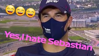 "Yes,I Hate Sebastian" Sergio Perez sarcastically Answers during 2020 Russian GP Press conference
