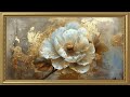 Vintage Gold Peony Painting Gold Frame TV Art Screensaver For TV Wallpaper