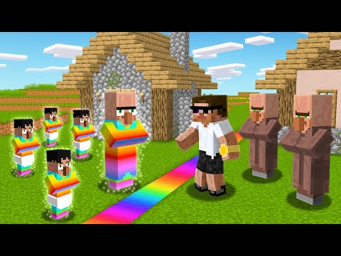 Rainbow Doorbin Split the Village in Minecraft..