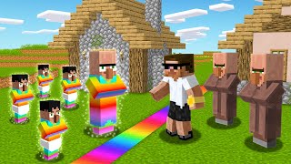 Download lagu Rainbow Doorbin Split the Village in Minecraft.. mp3