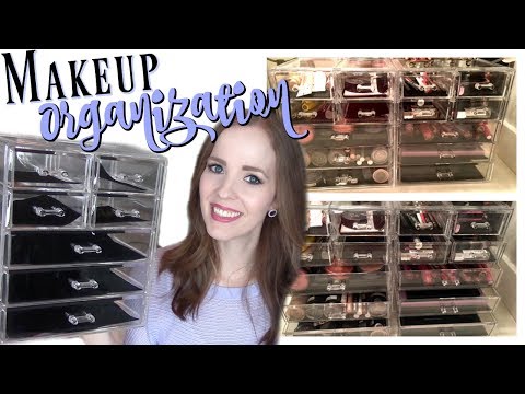 MY MAKEUP COLLECTION STORAGE & ORGANIZATION! 💄MAKEUP ORGANIZATION & STORAGE IN A SMALL SPACE! Video