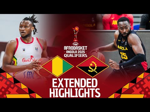 Guinea 🇬🇳 v Angola 🇦🇴 | Extended Highlights | FIBA AfroBasket 2025 Qualifiers