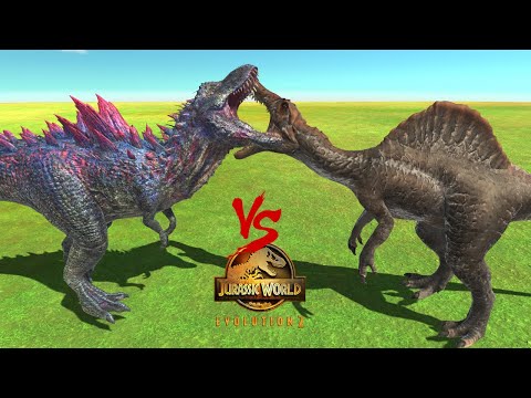 JWA vs JWE2 | MORTEM REX vs SPINOSAURUS with HP Bar - Animal Revolt Battle Simulator