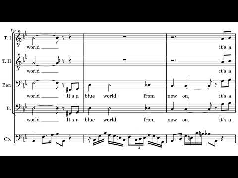 The Four Freshmen - It's a Blue World (score video)