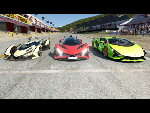 Apollo EVO 2022 vs Lamborghini V12 Vision GT 2021 vs Lamborghini Sian 2020 at Old Spa