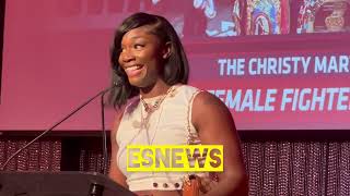Must See Claressa Shields epic speech gets teary eyed