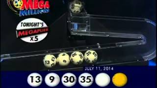 2014 07 11 Mega Millions Numbers and draw results