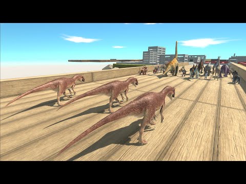 Trying to escape from ALLOSAURUS TRIO - Animal Revolt Battle Simulator