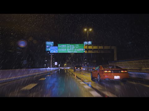 ☔️Driving in the rain on the Tokyo Expressway😴Rain sound and brown noise for sleep,work,study