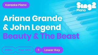 Download lagu Beauty and the Beast - John Legend, Ariana Grande (Lower Key) Karaoke Piano mp3