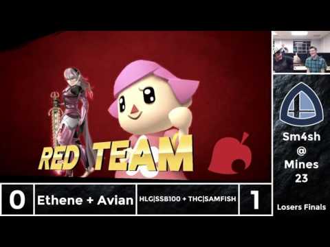 Sm4sh@Mines 23 - Ethene + Avian Vs. HLG|SSB100 + THC|SAMFISH - Doubles Losers Finals