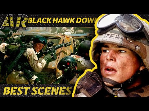 Whistling BULLETS in BLACK HAWK DOWN (2001) | ACTION SCENES COMPILATION