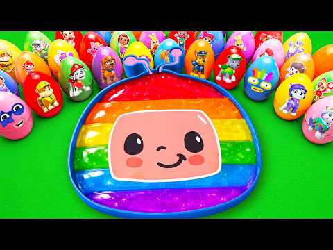 Satisfying ASMR Slime | Making Rainbow Slime Bathtub by Mixing Paw Patrol Clay Eggs