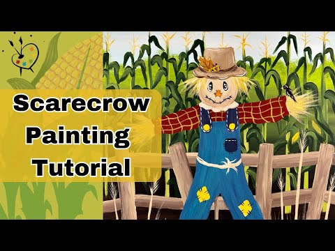 How to Paint a Scarecrow| Acrylic Beginner Canvas Painting Tutorial