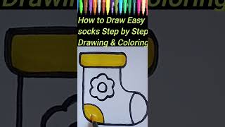 How to Draw a Cute Sock | Easy Step-by-Step Tutorial #artforkids #drawing #stepbystepdrawing #art