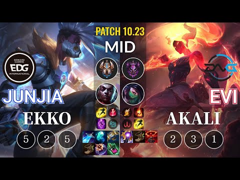 EDG JunJia Ekko vs DFM Evi Akali Mid - KR Patch 10.23