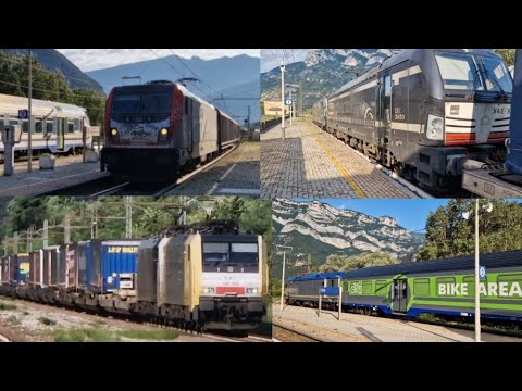 3 TRENI MERCI CON 2 DOPPIE in 30 minuti di orologio nella stazione di Avio,LINEA VERONA BRENNERO