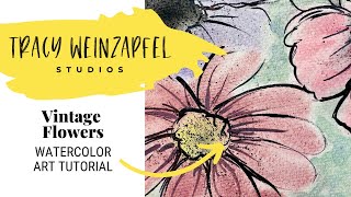 Vintage Flowers (Beginner Watercolor Flower Art Journal Tutorial)
