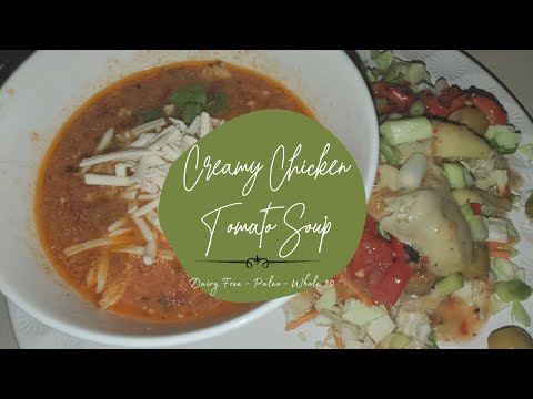 Crockpot Creamy Chicken TOMATO Soup | Dairy Free - Paleo - Whole 30 | Crocktober