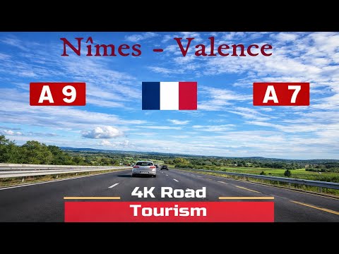 Driving France: A9 & A7 Nîmes - Valence - 4k scenic drive Mediterranean Coast and Rhône Valley