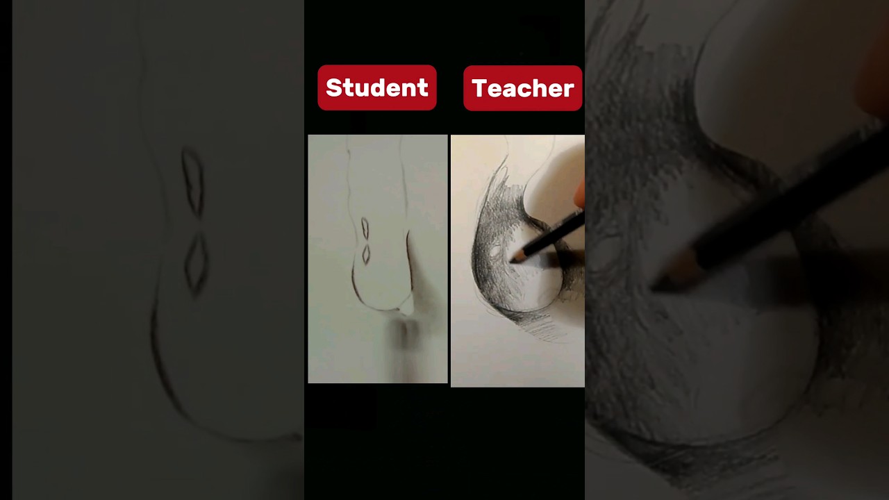 Student vs Teacher drawing challenge #art #drawing