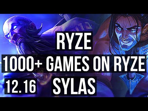 RYZE vs SYLAS (TOP) | 1.6M mastery, 1000+ games, 10/2/7 | EUW Grandmaster | 12.16