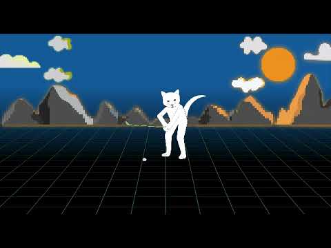 Cat Play Golf in Retro BG4