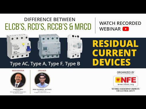 RESIDUAL CURRENT DEVICES (RCD’s) -  Webinar held on  26th Aug 23