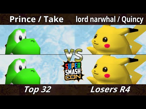 SSC 2022 Top 12 - Prince & Take Vs. lord narwhal & Quincy - SSB64 Super Smash Bros Tournament