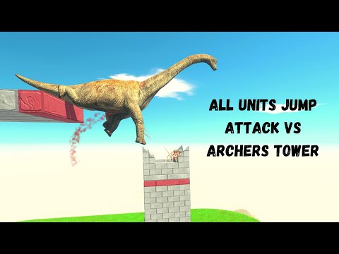 All Units Jump Attack Vs Archers Tower ARBS | Animal Revolt Battle Simulator