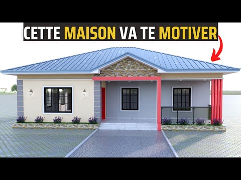 PLAN  MAISON VILLA DE TROIS CHAMBRES (Small House design 12 x 10 meters)