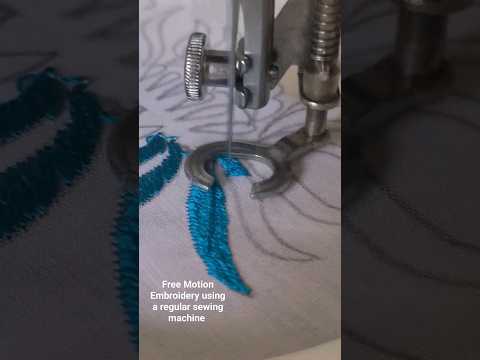FreeMotionMachineEmbroidery using regular sewing machine #freemotionembroidery #regularsewingmachine