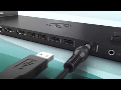 Hewlett Packard (HP) „HP UltraSlim“ prijungimo stotis 65 W – 4 x USB 3.0, 2 x DisplayPort 1.2, 1 x VGA, 1 x RJ-45, 1 x Linijinis įvestis, 1 x Linijinis išvestis video