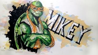 Teenage Mutant Ninja Turtles (TMNT) Series:  Michaelangelo - Time Lapse Drawing