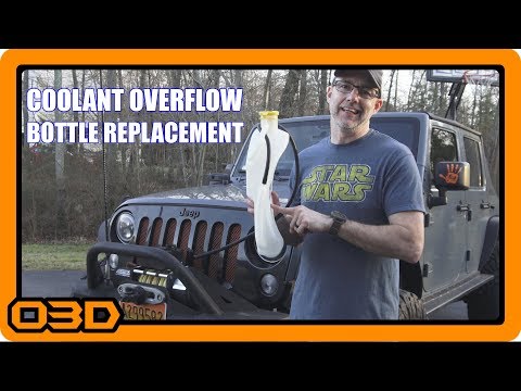 Radiator Coolant Overflow Bottle Replacement - My Coolant Reservoir was Leaking! 2015 Jeep Wrangler