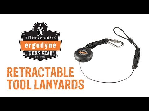 Ergodyne Squids 3000 Retractable Dual Stainless Steel Carabiner 1 lb Tool Lanyard