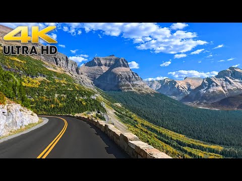 Glacier National Park Fall Colors Scenic Drive Going-to-the-Sun Road 4K Montana