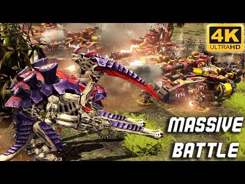 WARHAMMER 40K MEGA MASSIVE BATTLE - Orks vs Tyranids (4K, Cinematic)